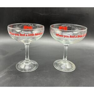 Chi Chi's Margarita Glasses (Set of 2) Vintage 80s Glassware Restaurant Barware